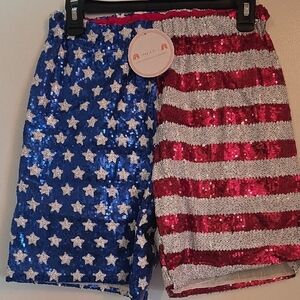 Sequin American Flag Shorts